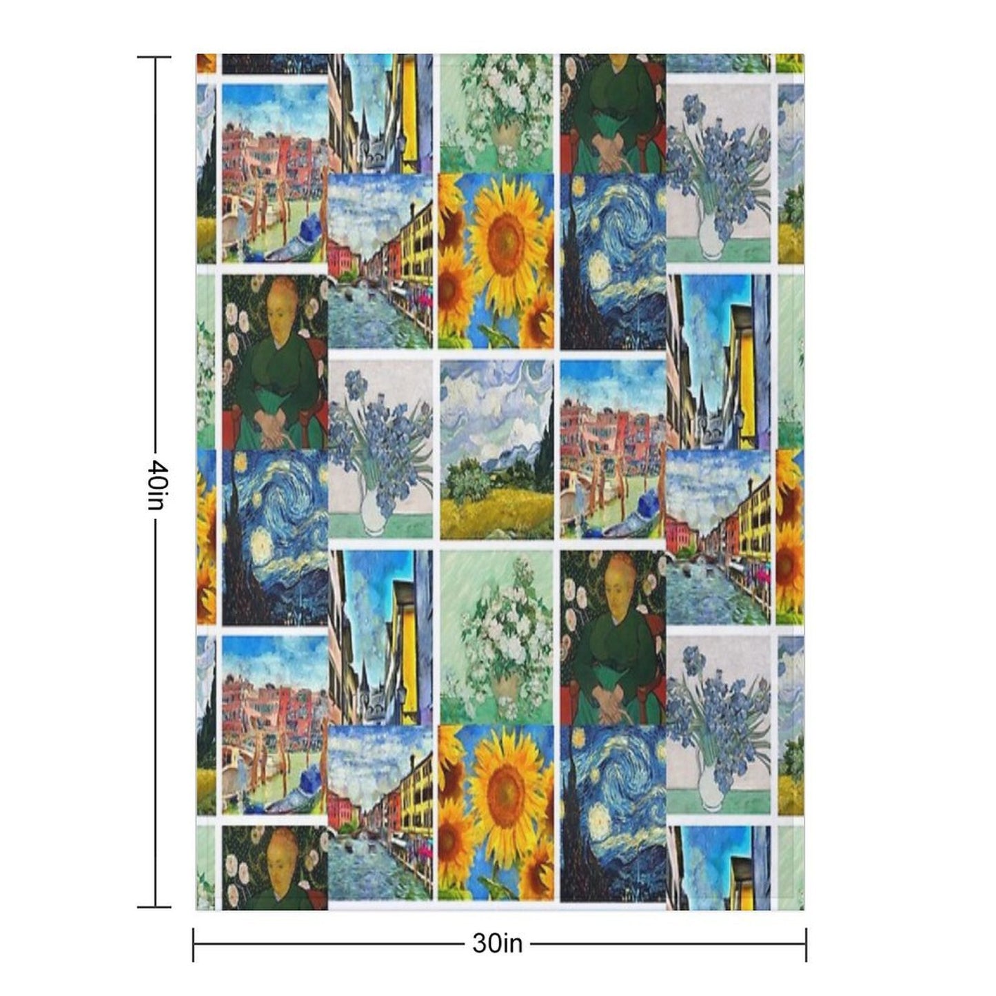 Van Gogh Artwork Collage Eco-conscious Throw Blanket