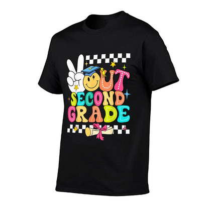 Peace Out Second Grade Graduation Last Day School 2nd Grade  Stretchy T-Shirt