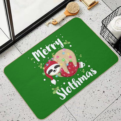 Family Christmas Pajamas, Christmas Pajamas, Matching Family Christmas Pajamas, Family Christmas Shirts, Sloth Christmas Shirt,  High-Traffic Bath Mat