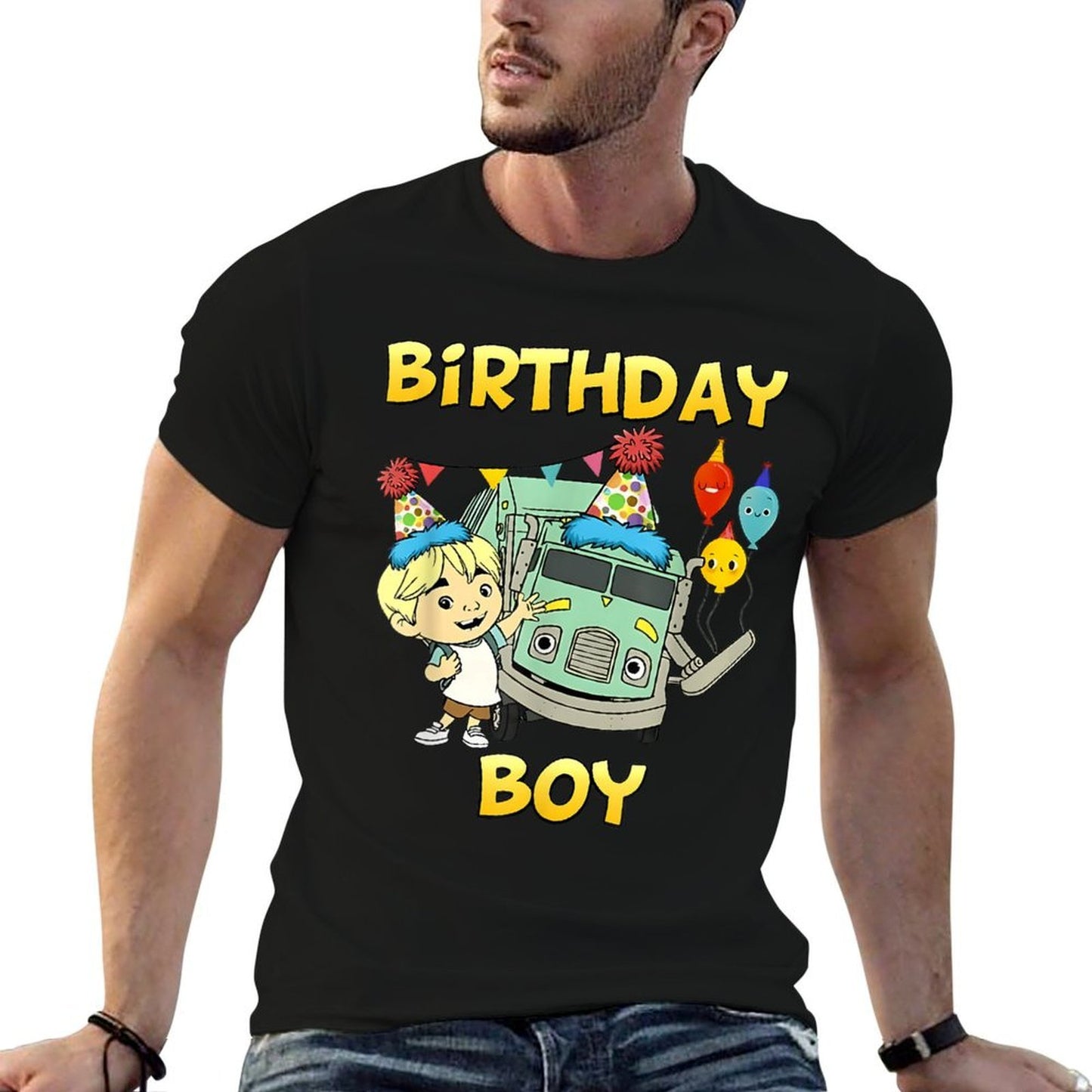Garbage Truck Birthday Boy Recycling Trash Family Birthday  Relaxed-fit T-Shirt