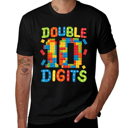 10th Birthday Double Digits Building Blocks 10 Years Old Kid  Stretchy T-Shirt