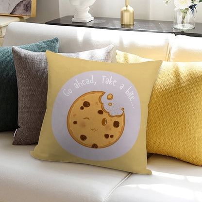 Collection Go Ahead, Take A Bite... – Cookie Soft Short Plush Fabric Throw Pillow
