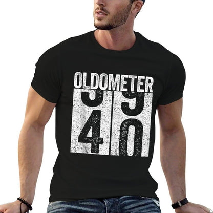 Oldometer 40 Men Women 40th Birthday  Easy-care T-Shirt