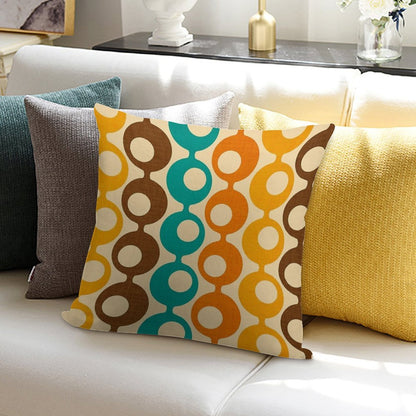 Mid-Century MOD Circles Pattern Soft Durable Construction Throw Pillow