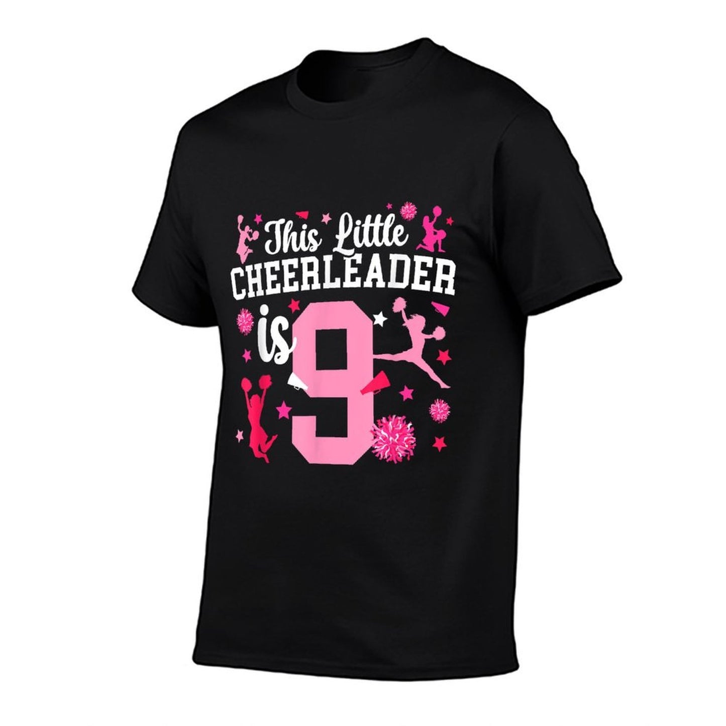 9th Birthday Cheer Girl Nine Year Old Cheerleader  Versatile T-Shirt