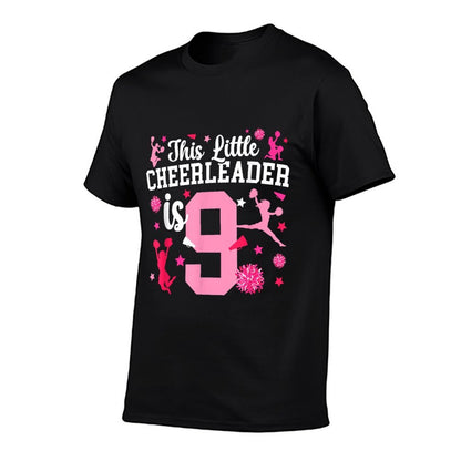 9th Birthday Cheer Girl Nine Year Old Cheerleader  Versatile T-Shirt