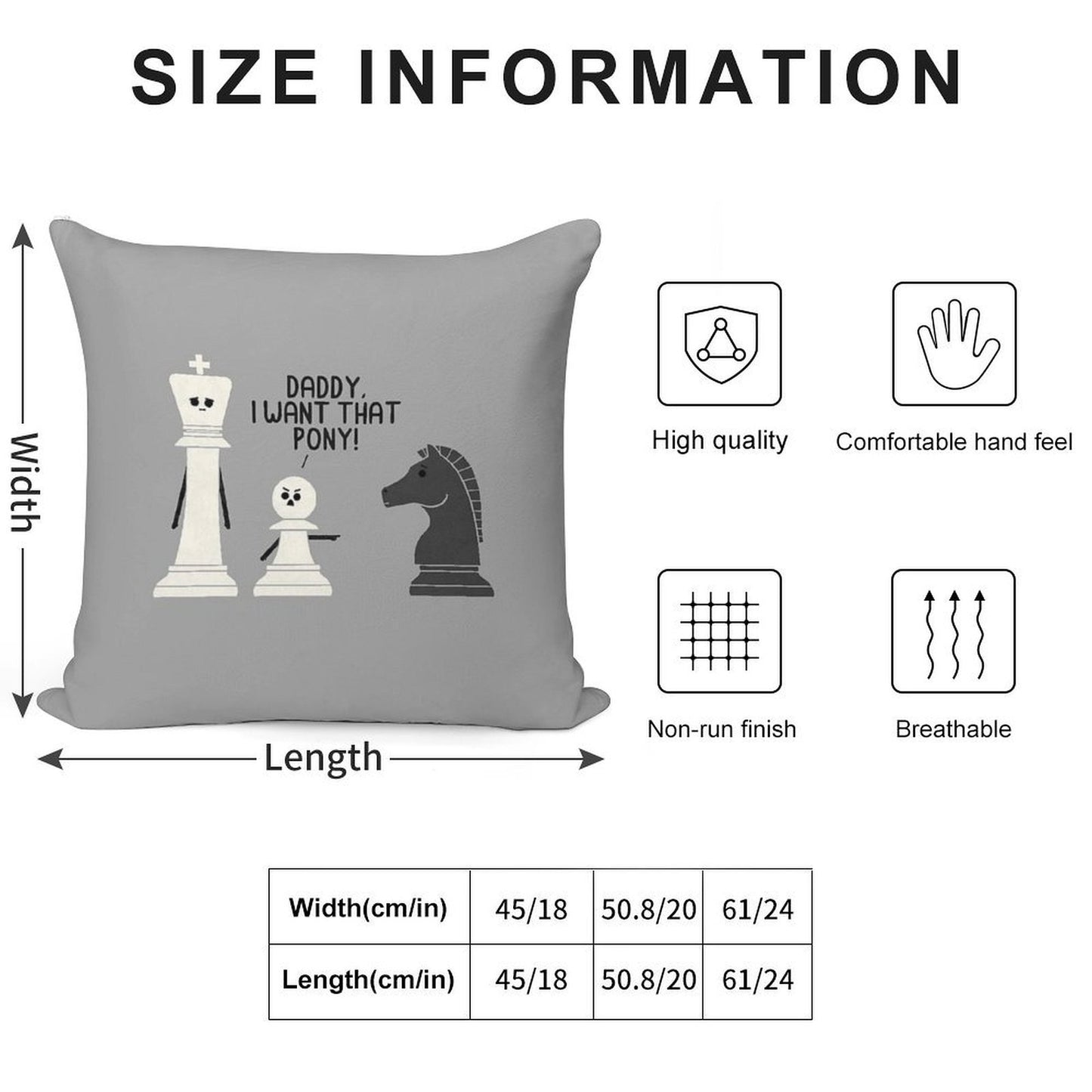 Pony Soft Hidden Zipper Throw Pillow