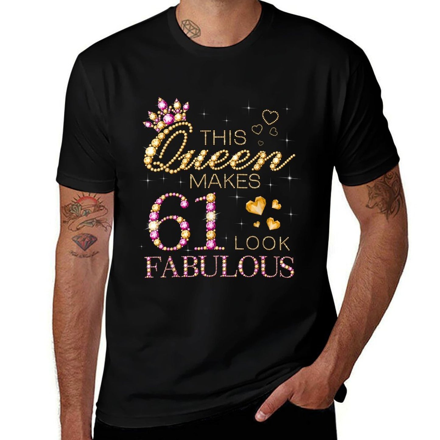 This Queen Makes 61 Look Fabulous 61st Birthday Queen B-day  Wrinkle-resistant T-Shirt