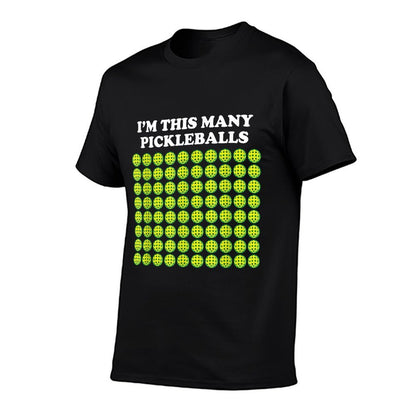 I'm This Many Pickleballs Paddleball Lover 80th Birthday  Odor-resistant T-Shirt