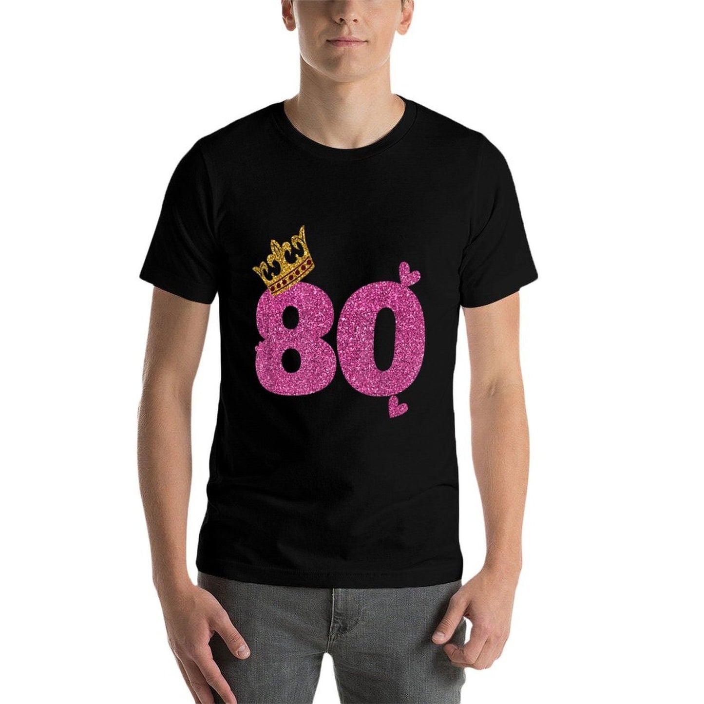 80th Birthday Crown 80 Years Old Bday  Relaxed-fit T-Shirt
