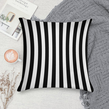 Black White Striped Pillow Cushion Cover Skirt Soft Warmth Comfort Throw Pillow