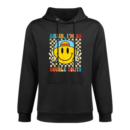 10 Years Old Birthday Bruh Im Double Digits 10th Birthday All-Day Comfort Hoodie