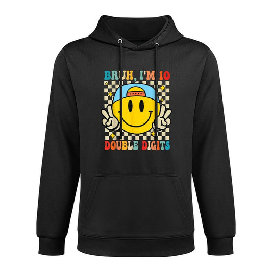 10 Years Old Birthday Bruh Im Double Digits 10th Birthday All-Day Comfort Hoodie