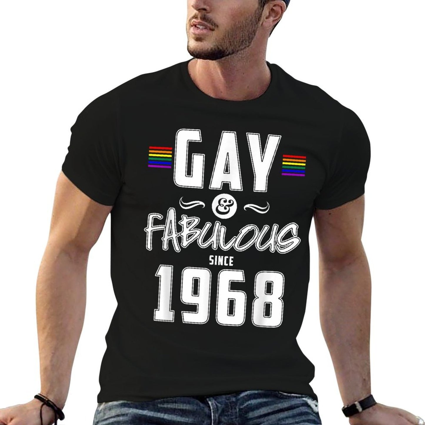 LGBT Gay & Fabulous Since 1968 50th Birthday  Graphic-printed T-Shirt