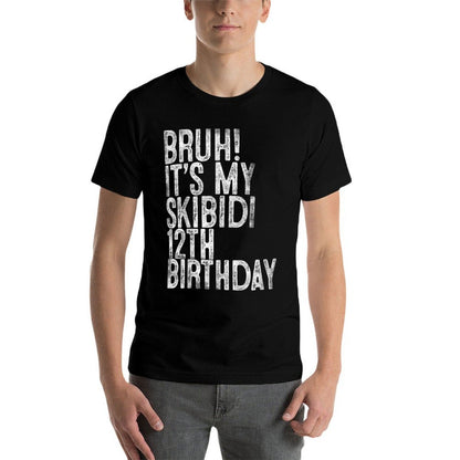 Bruh It's My Skibidi 12th Birthday Gifts 12 Years Old Boys  Heathered Texture T-Shirt
