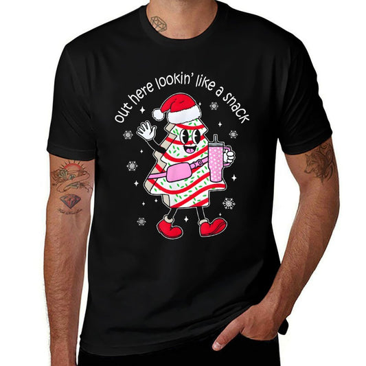 Out Here Looking Like A Snack Christmas Tree Cake Funny Xmas  Affordable Price T-Shirt