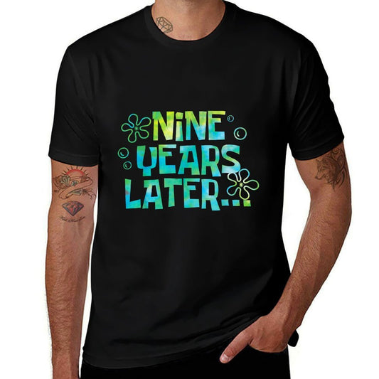 Nine Years Later Funny Meme 9 Year Old 9th Birthday Party  Rolled Sleeves T-Shirt