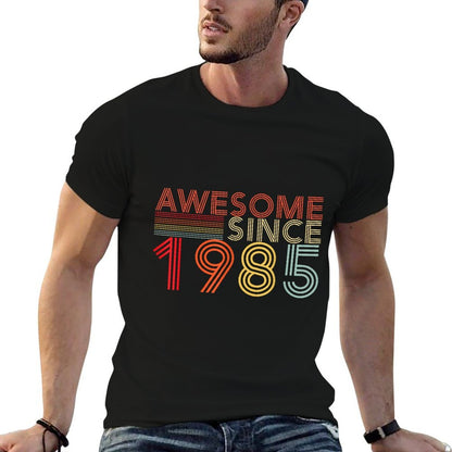Retro 40 Birthday Decorations Men 40yr 1985 40th Birthday  Rolled Sleeves T-Shirt