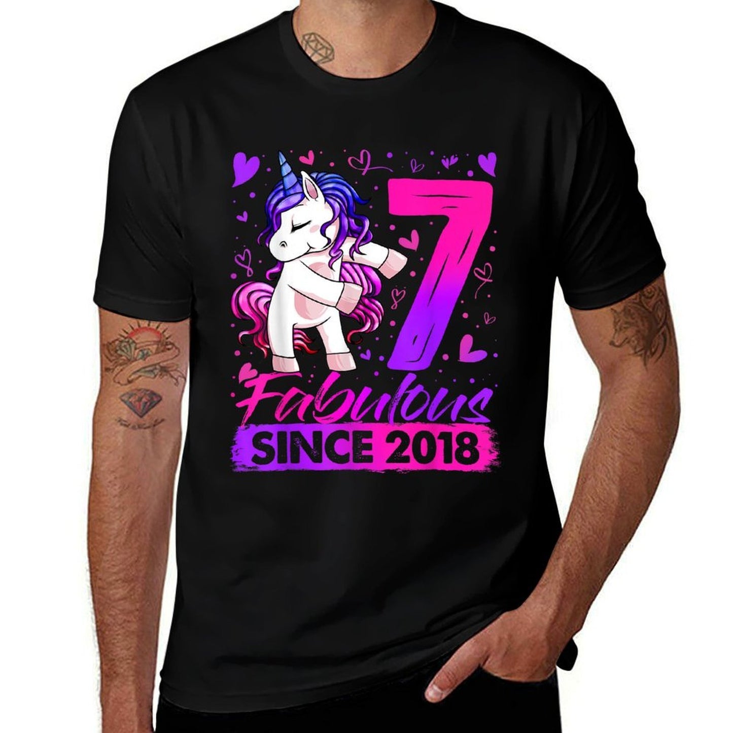 7 Year Old Unicorn Gifts For Girls 7th Birthday Girl Party  Affordable Price T-Shirt