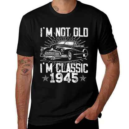 80 Year Old Vintage Classic Car 1945 80th Birthday Gifts Men  Heathered Texture T-Shirt