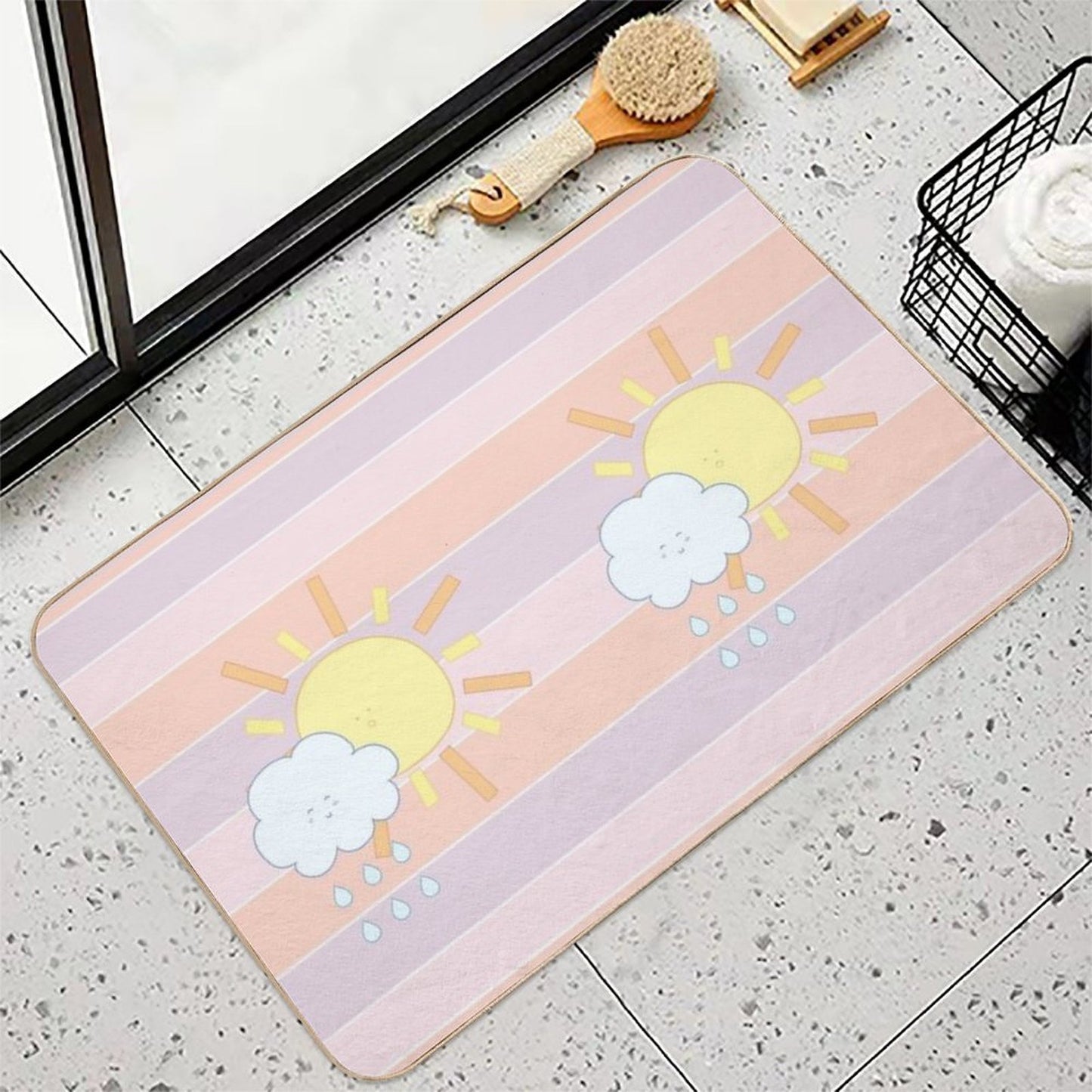 Cloud & Sun  Slip-Resistant Bath Mat