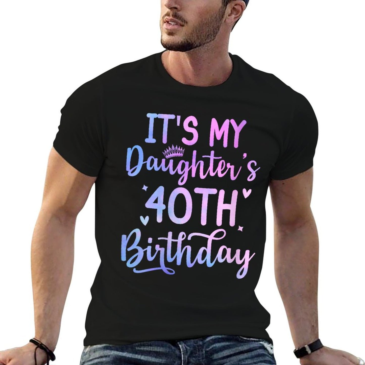 Womens It's My Daughter's 40th Birthday Funny 40th Years Old Woman  Eco-friendly Material T-Shirt