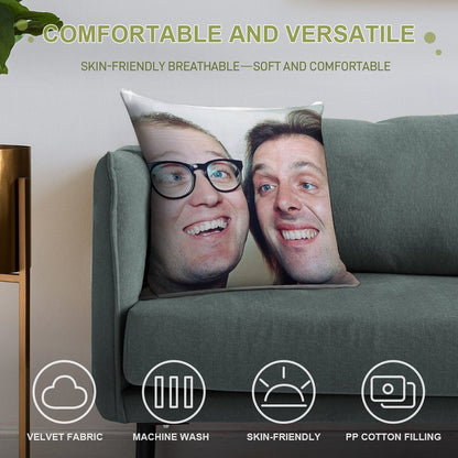 Ade Edmondson And Rik Mayall Soft Short Plush Fabric Throw Pillow