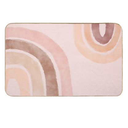 Boho Rainbow Shapes  Easy To Clean Bath Mat