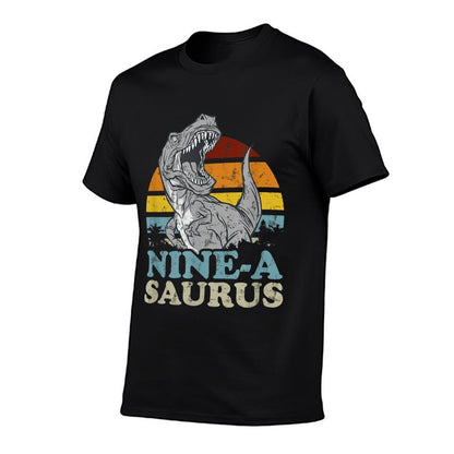 Nine-A Saurus Two Rex Birthday 9 Year Old T-Rex  Easy-care T-Shirt