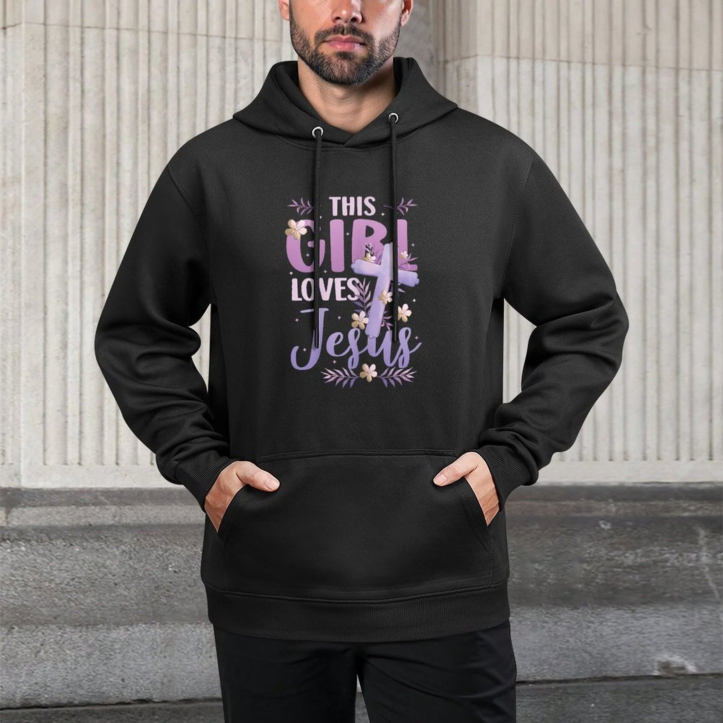 This Girl Loves Jesus Cute Christian Girl Jesus Unisex Design Hoodie