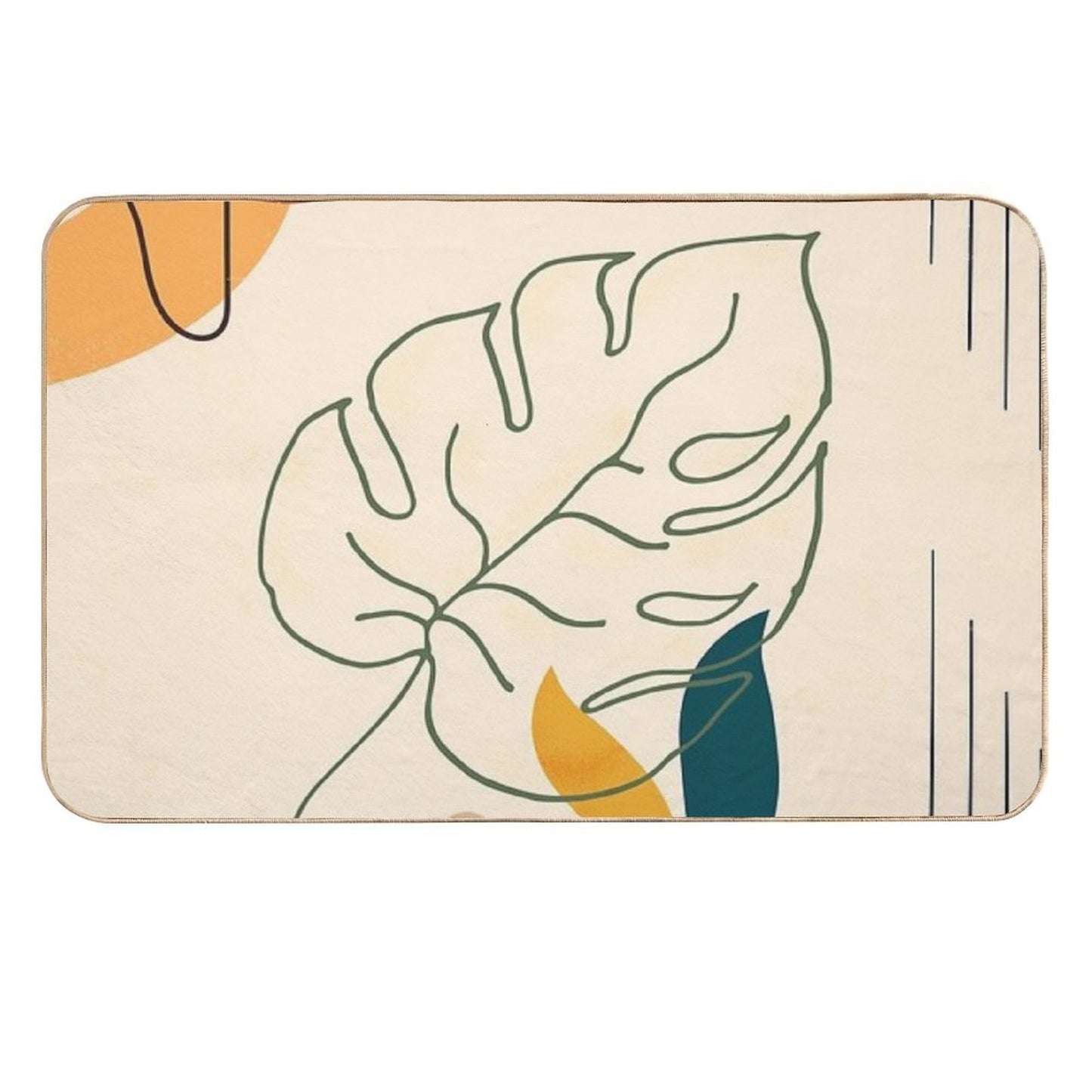 Monstera House Plant Minimal Abstract  Slip-Resistant Bath Mat