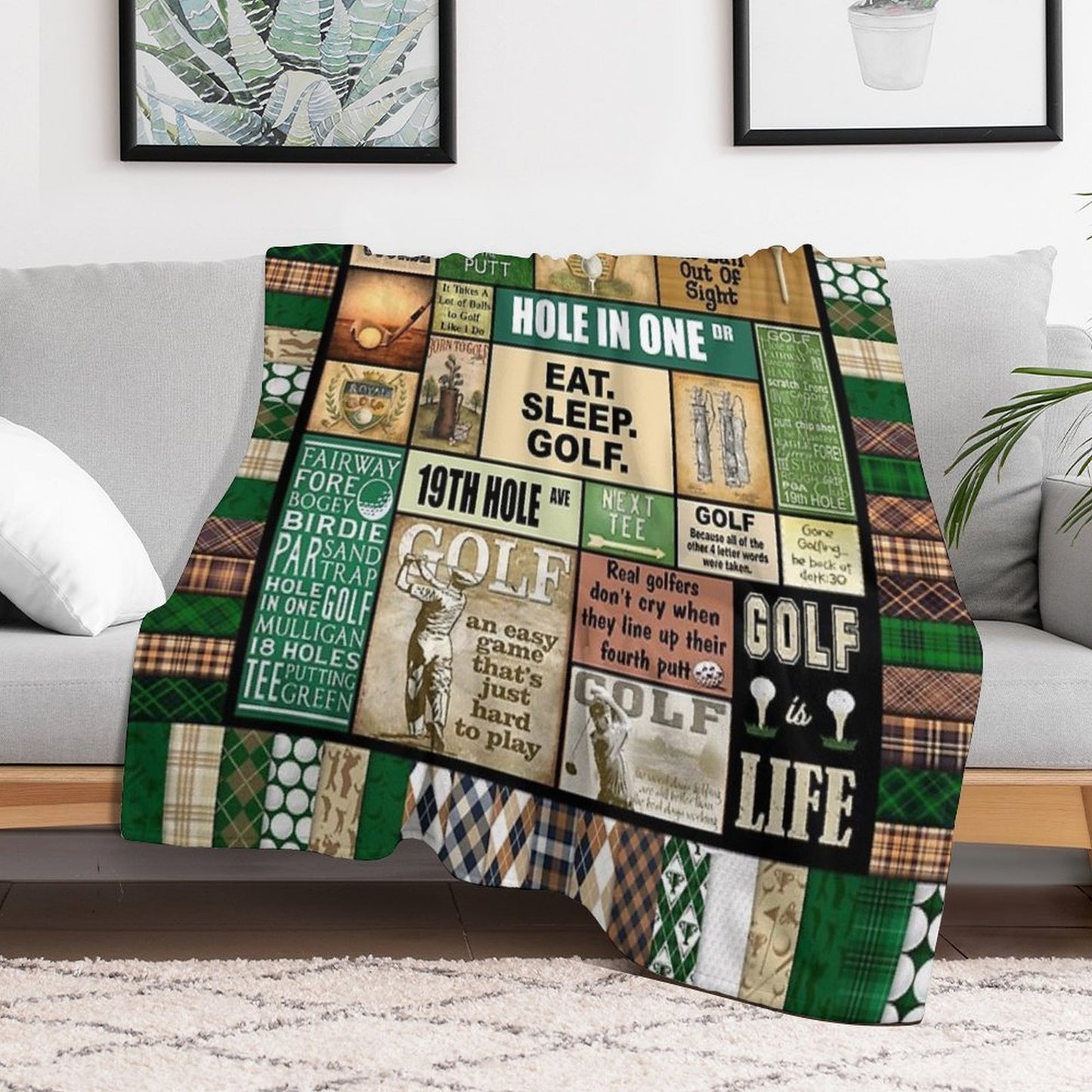 Golf Vintage Pattern Velvety-soft Throw Blanket