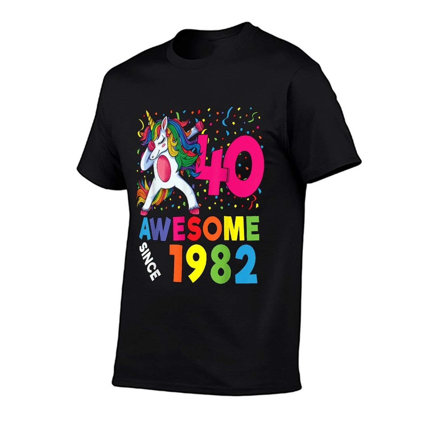 40th Birthday Dabbing Unicorn Party Gift 40 Years Old Women  Polyester Blend T-Shirt