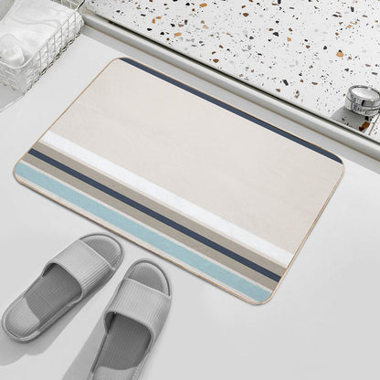 Line Art Neutral Light Blue  Multi-Purpose Bath Mat