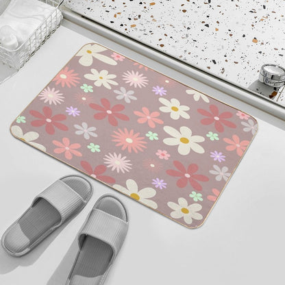 Small Unique Flower Pattern  Repositionable Bath Mat