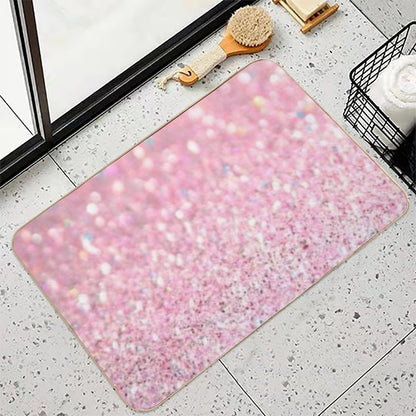 Print of Pink Glitter - ONLY, Not Reflective  Pet-Safe Bath Mat
