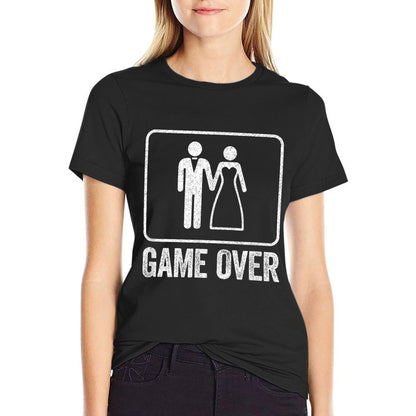 Game Over Funny Wedding Men Bachelor Party Tshirt  Tagless Design T-Shirt