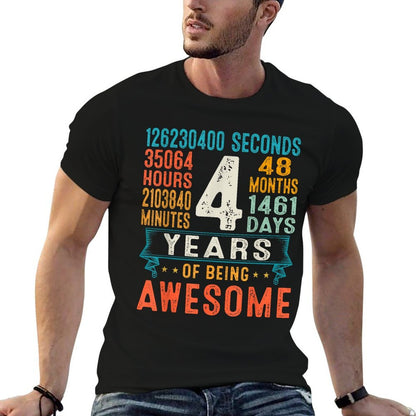 4 Years Old Retro Distressed 4th Birthday Gifts 48 Months  Soft T-Shirt