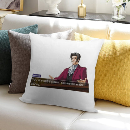 Miles Edgeworth Soft Washable Throw Pillow