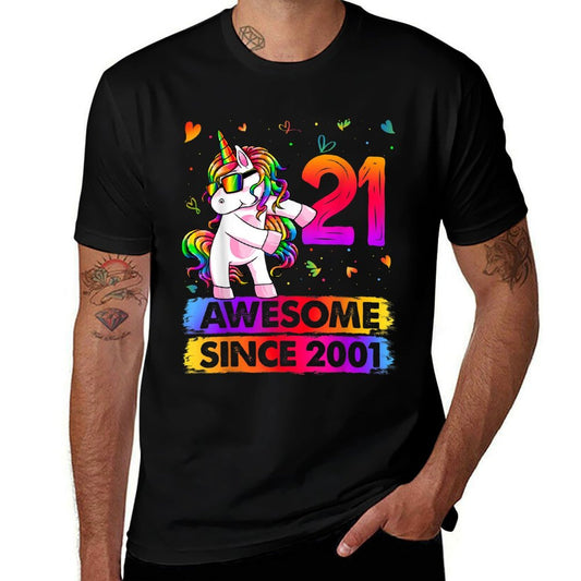 21 Year Old Unicorn Flossing 21st Birthday Unicorn Party  Vintage-inspired T-Shirt