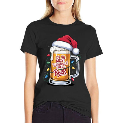 Its The Most Wonderful Time for A Beer Christmas Cheer  Wrinkle-resistant T-Shirt