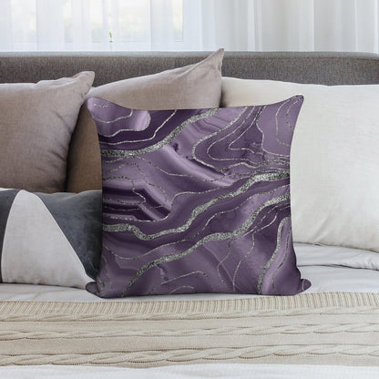 Lavender Agate Silver Glam #1 (Photo of Glitter Only - Not Reflective) Soft Durable Construction Throw Pillow