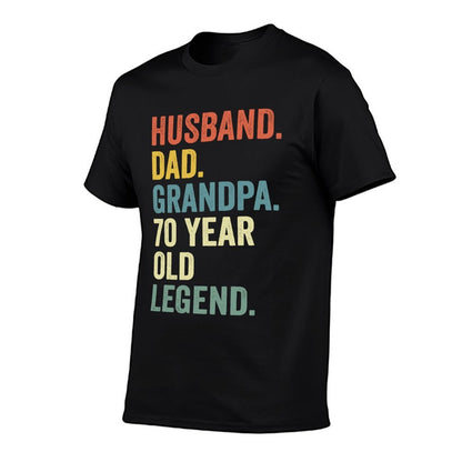 Husband Dad Grandpa 70 Year Old Legend Vintage 70th Birthday  Quick-drying T-Shirt