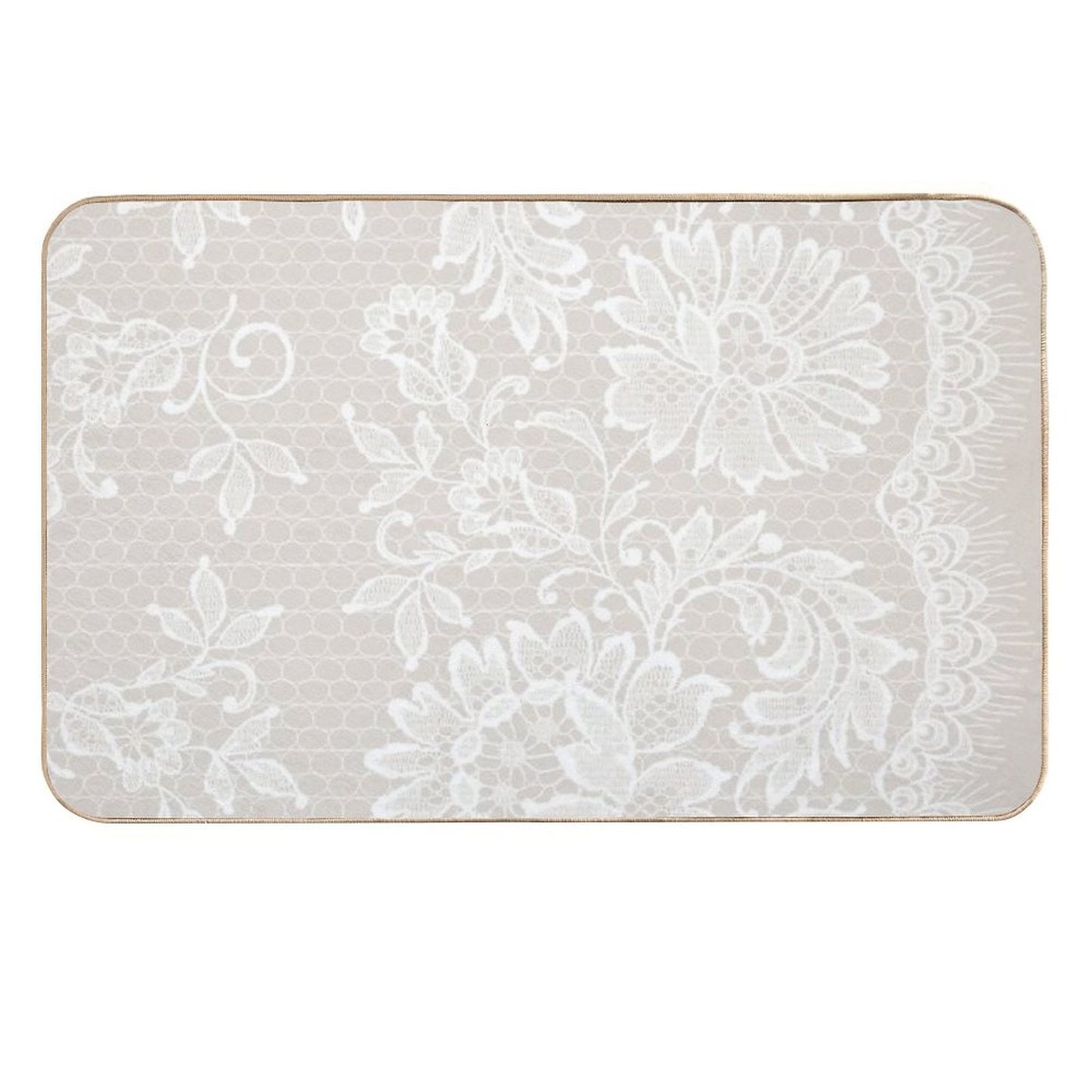 Lace on GreyPink  Pet-Safe Bath Mat