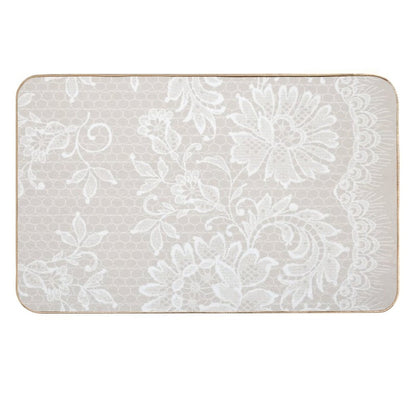 Lace on GreyPink  Pet-Safe Bath Mat