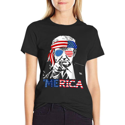 MERICA Happy 4th Of July 'Merica Trump American  Durable T-Shirt
