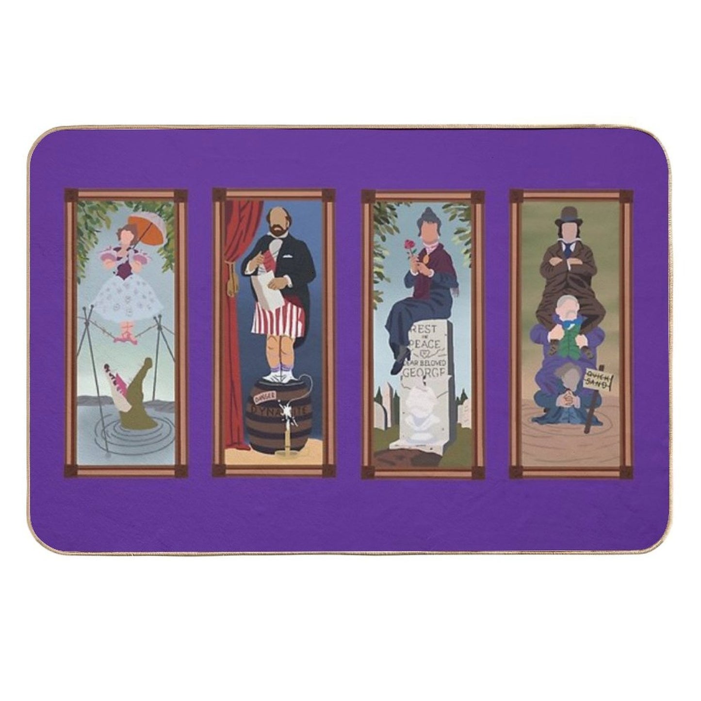 Minimalist Haunted Mansion Stretching Room Portraits  Versatile Bath Mat