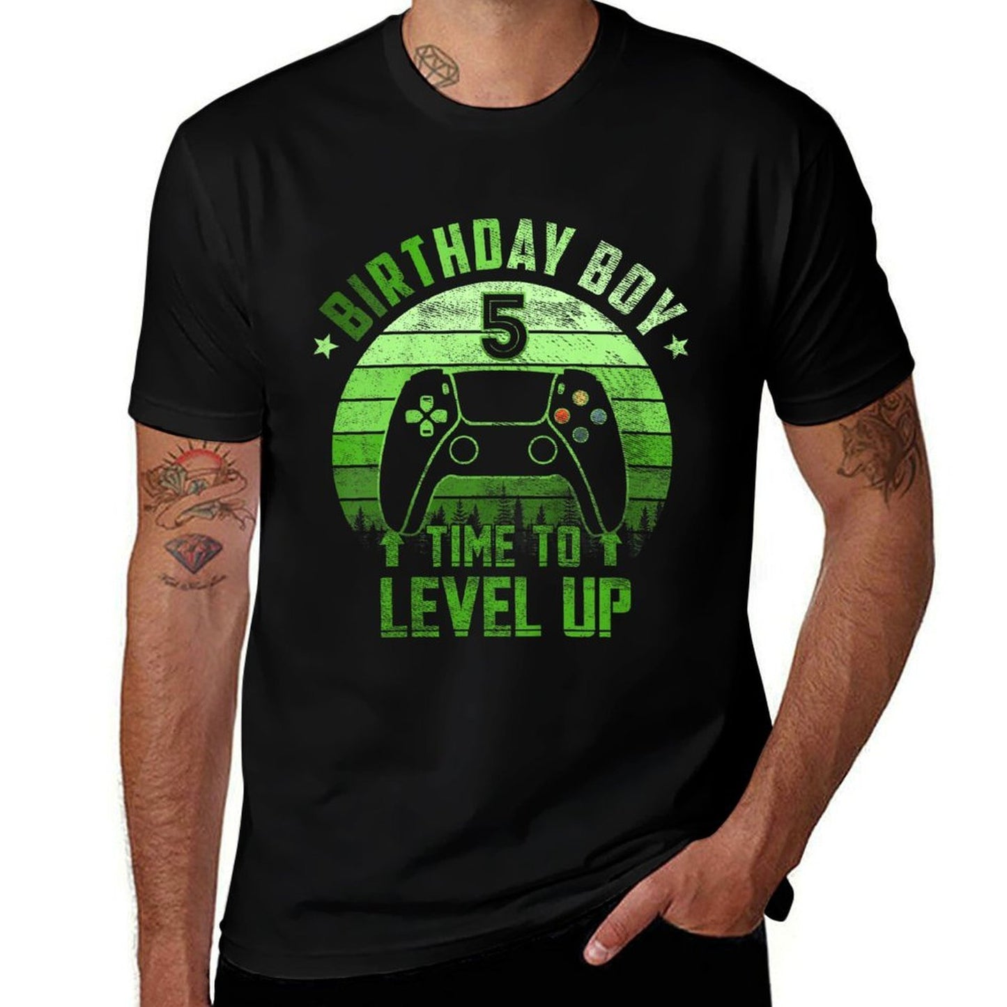Kids 5th Birthday Boy Time to Level Up 5 Years Old Boys  Versatile T-Shirt