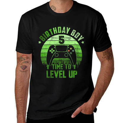 Kids 5th Birthday Boy Time to Level Up 5 Years Old Boys  Versatile T-Shirt