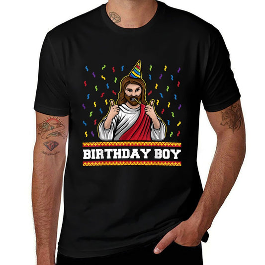 X-Mas Funny Jesus Bday Gifts For Kids  Adults Jesus Birthday Boy Funny Christmas Party Cute Jesus Graphic Black  Oversized Silhouette T-Shirt